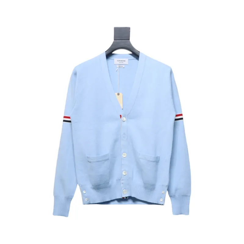 Thom Browne 21FW Double Sleeves Webbing Armband Cardigan Sweater