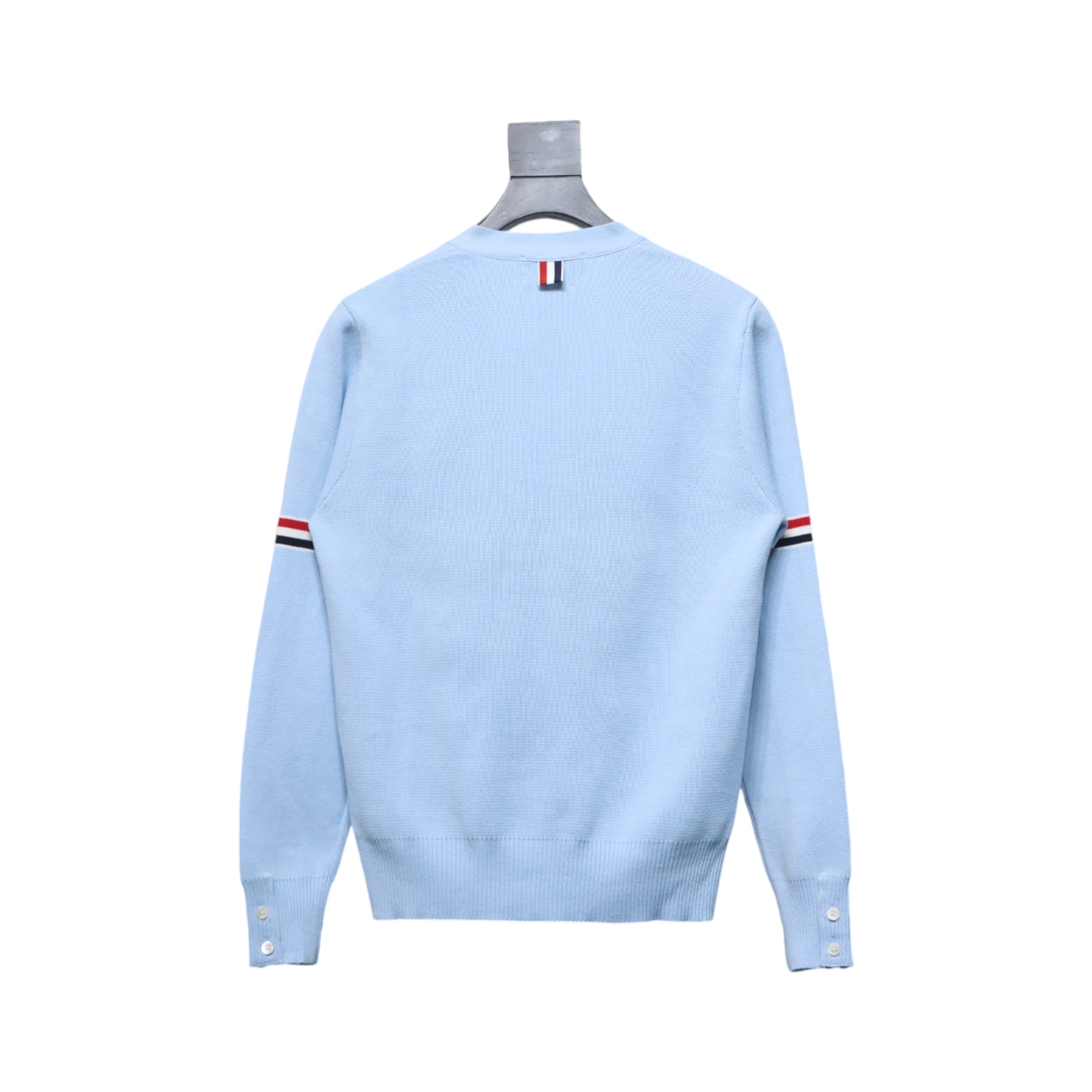 Thom Browne 21FW Double Sleeves Webbing Armband Cardigan Sweater