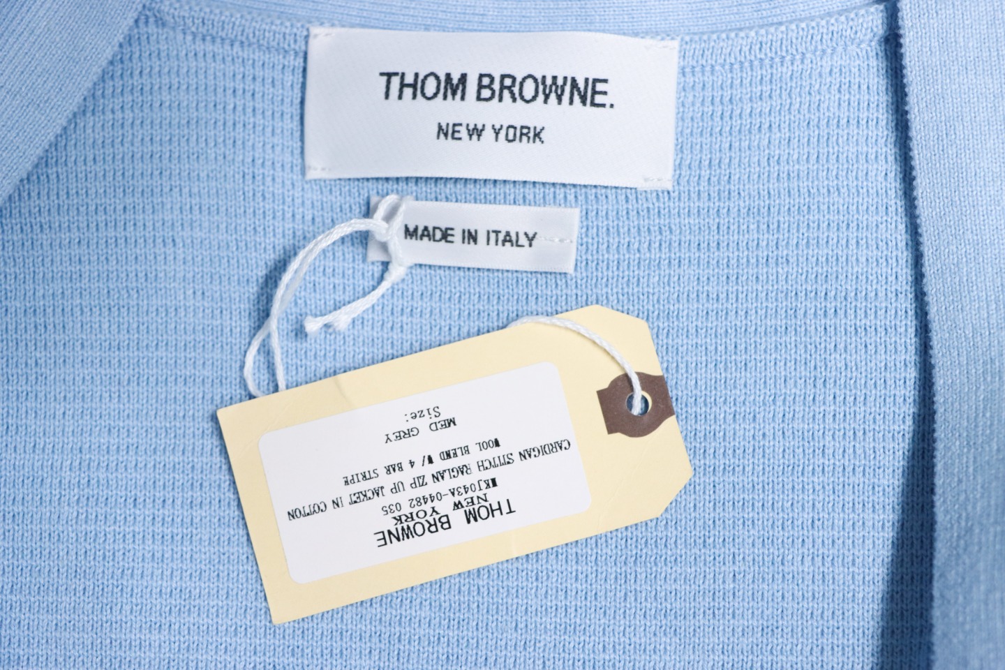 Thom Browne 21FW Double Sleeves Webbing Armband Cardigan Sweater