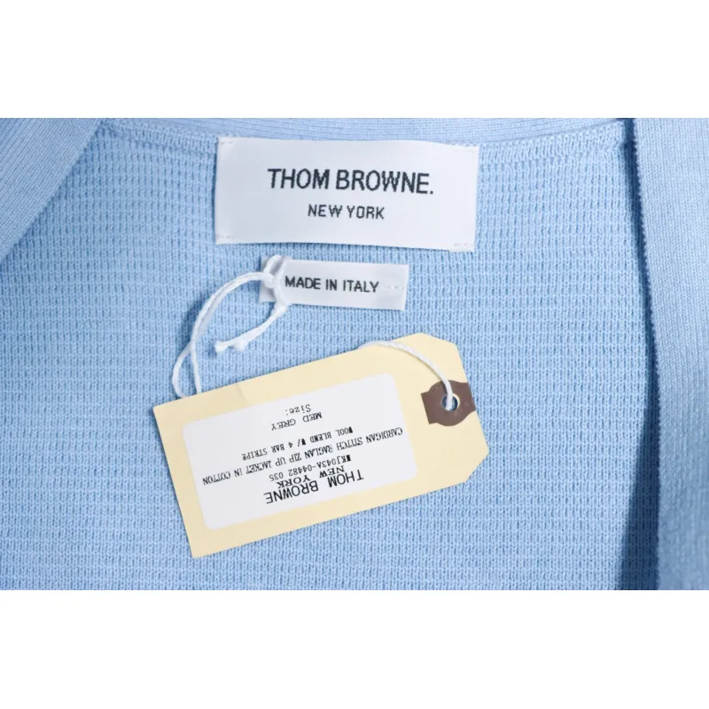 Thom Browne 21FW Double Sleeves Webbing Armband Cardigan Sweater