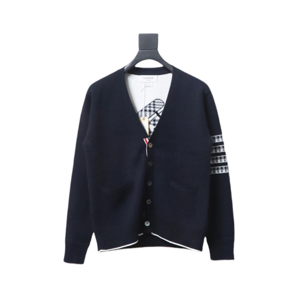 Thom Browne 22FW Airplane Cardigan Dark Blue