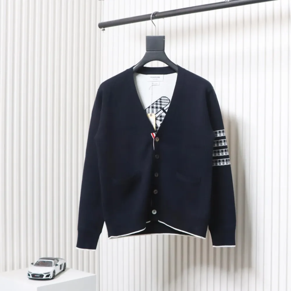 Thom Browne 22FW Airplane Cardigan Dark Blue