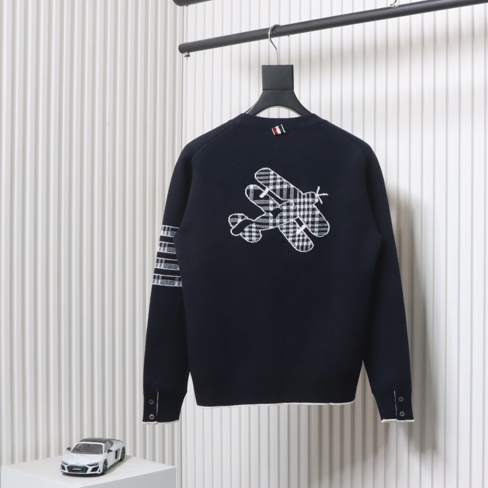 Thom Browne 22FW Airplane Cardigan Dark Blue