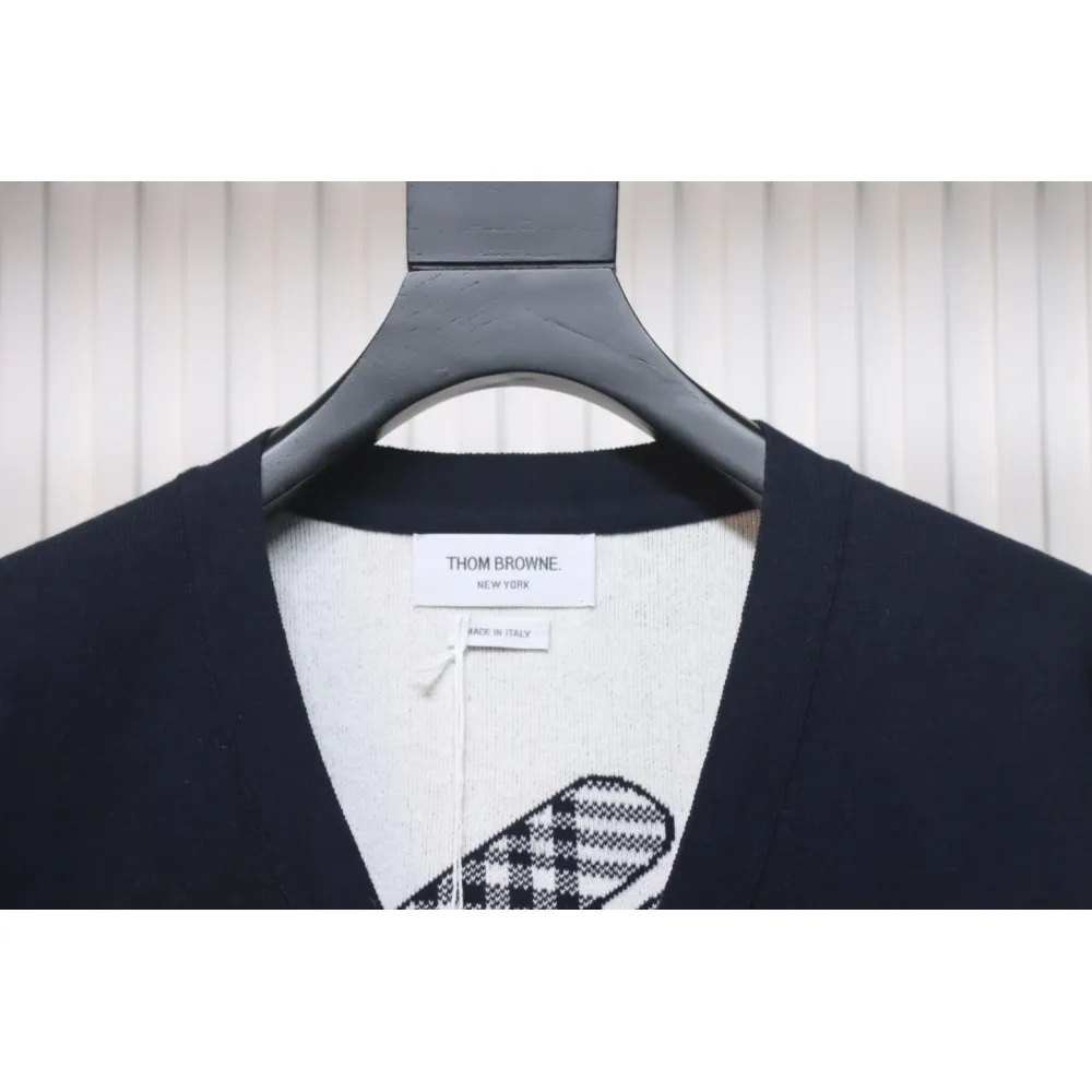 Thom Browne 22FW Airplane Cardigan Dark Blue