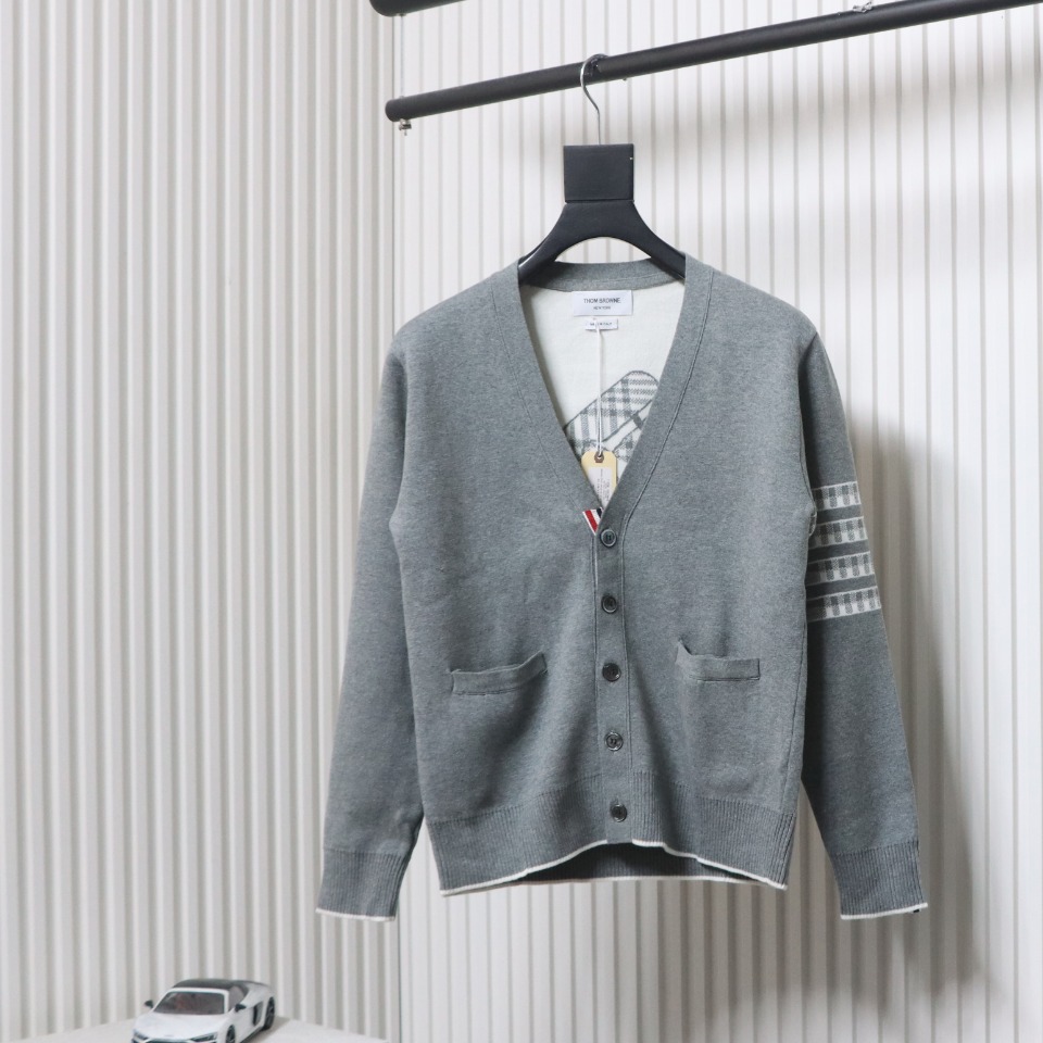 Thom Browne 22FW Airplane Cardigan Grey
