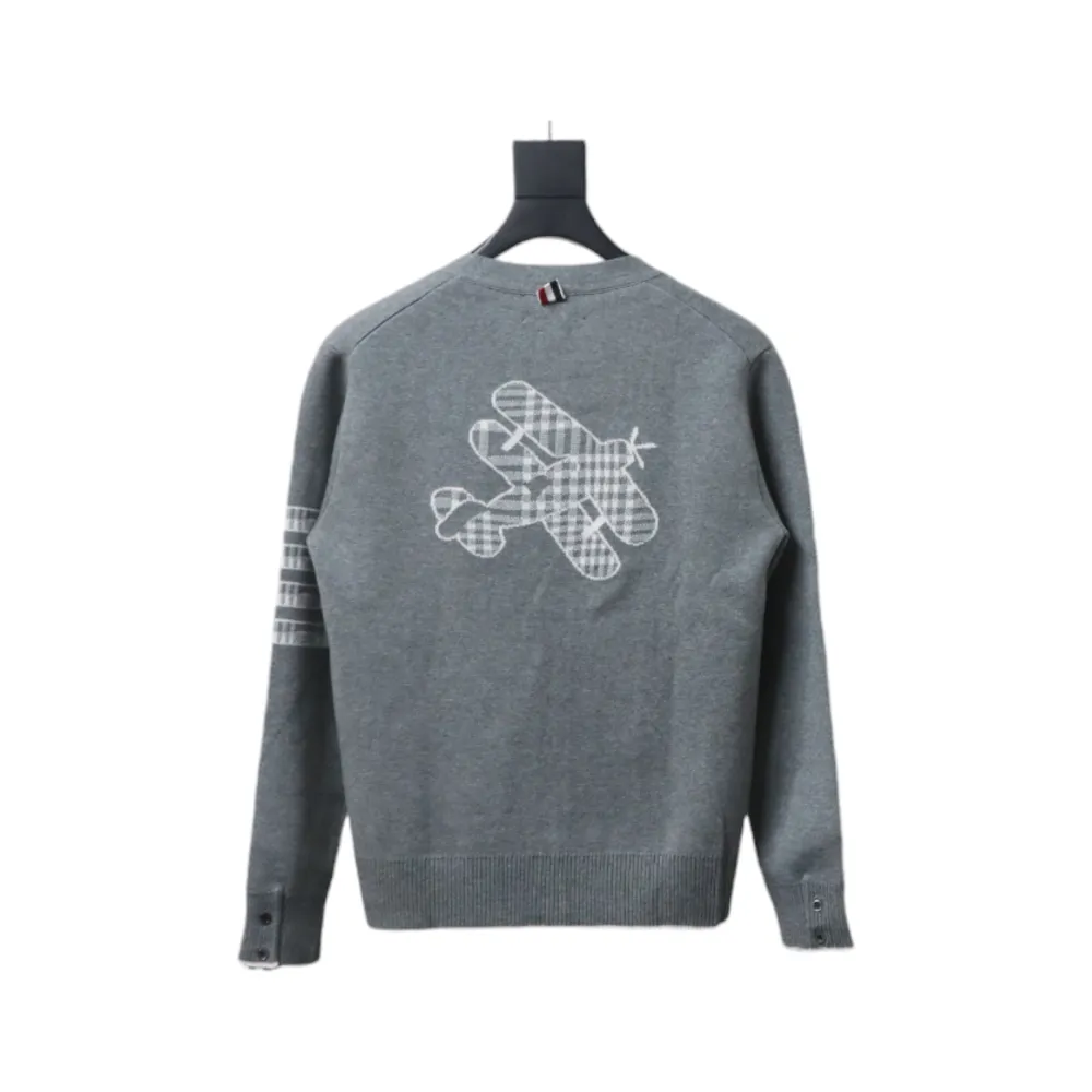 Thom Browne 22FW Airplane Cardigan Grey