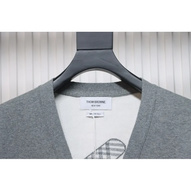 Thom Browne 22FW Airplane Cardigan Grey