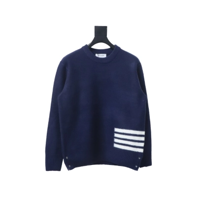 Thom Browne 23ss New Four-Stripe Crew Neck Pullover Sweater Blue 01