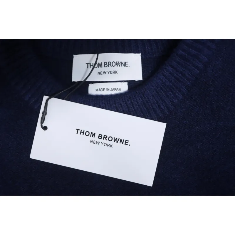 Thom Browne 23ss New Four-Stripe Crew Neck Pullover Sweater Blue