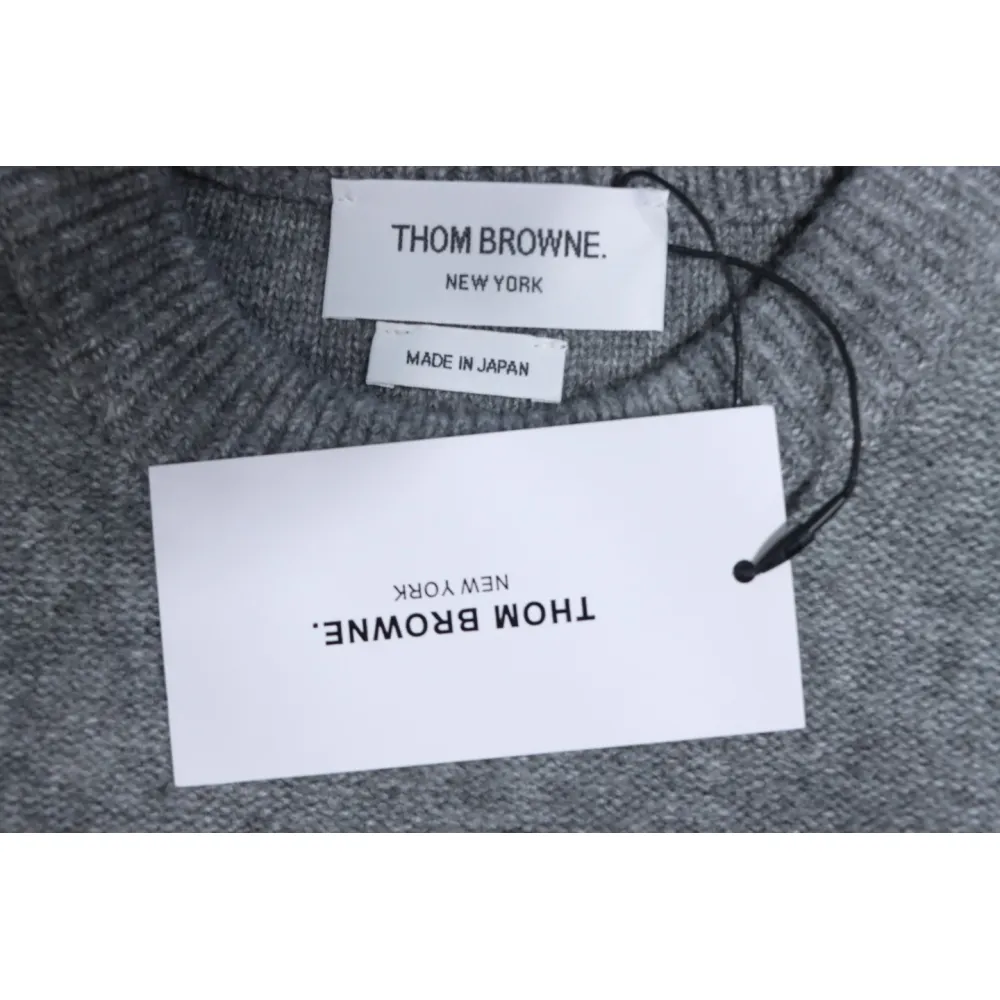 Thom Browne 23ss New Four-Stripe Crew Neck Pullover Sweater Gray
