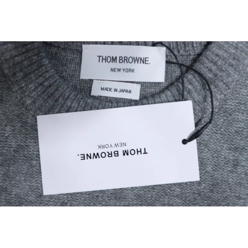 Thom Browne 23ss New Four-Stripe Crew Neck Pullover Sweater Gray