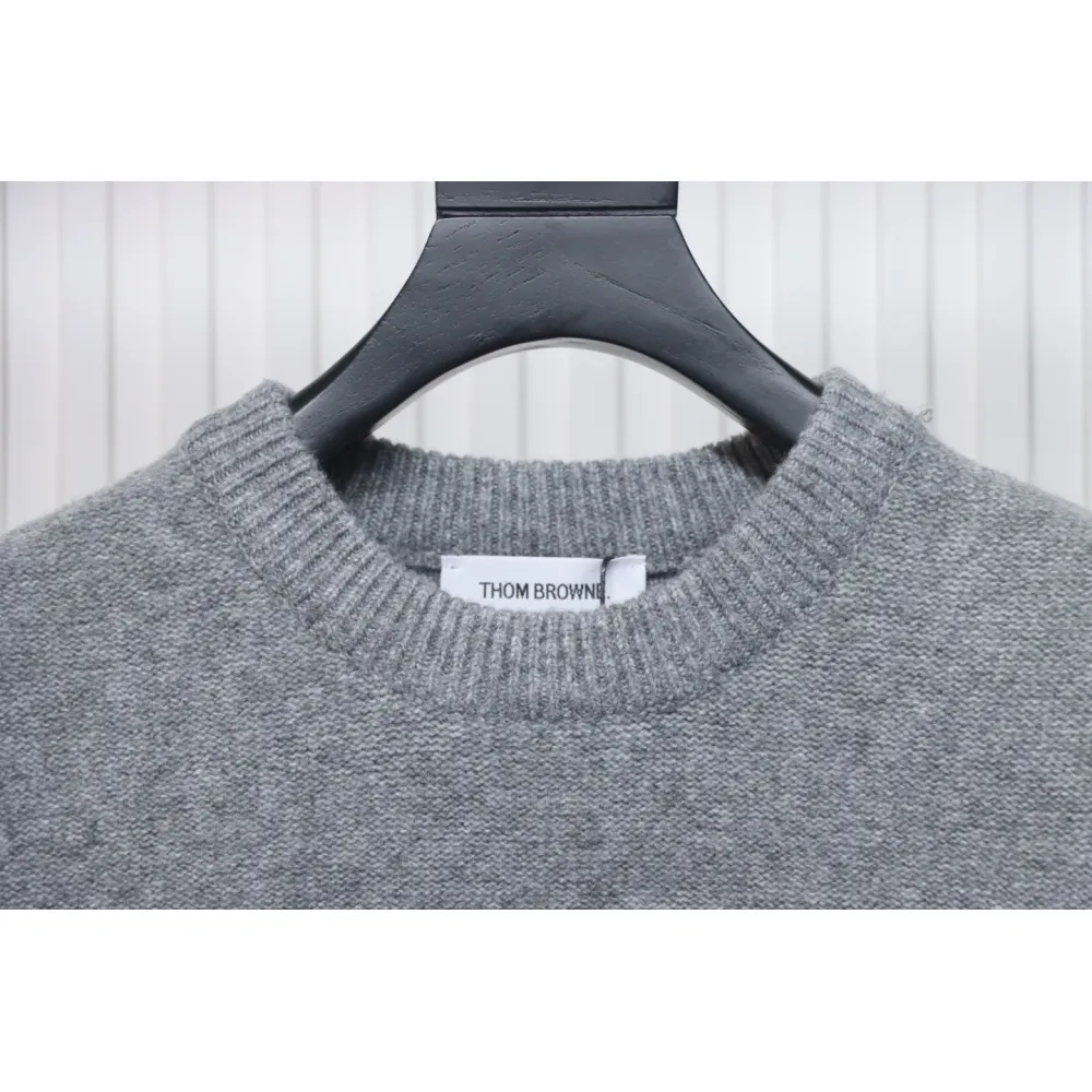 Thom Browne 23ss New Four-Stripe Crew Neck Pullover Sweater Gray