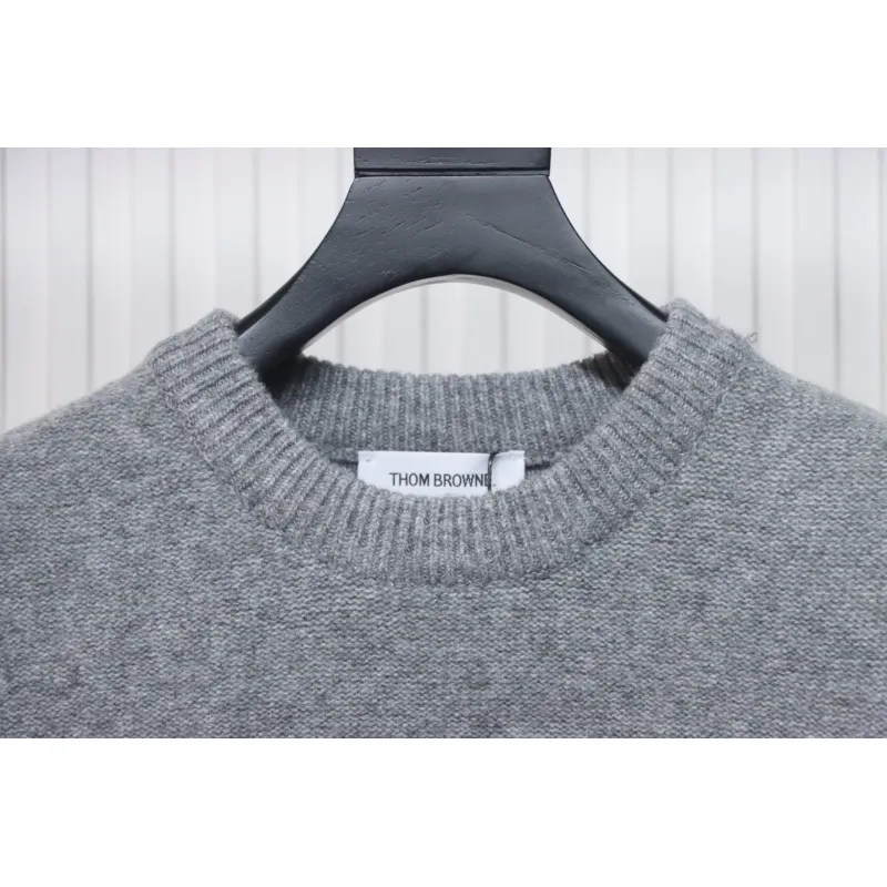 Thom Browne 23ss New Four-Stripe Crew Neck Pullover Sweater Gray