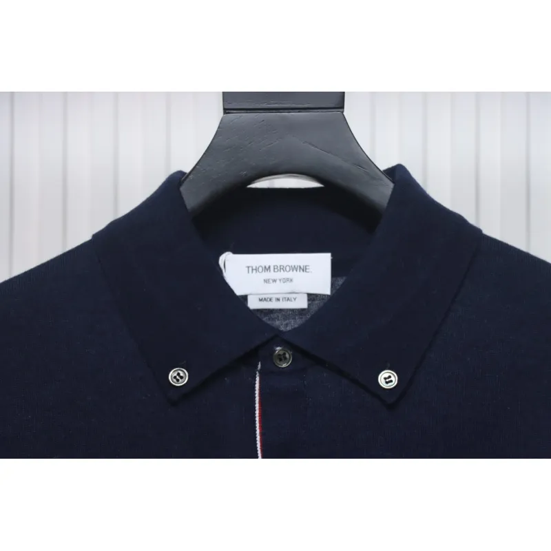 Thom Browne 24FW Armband Australian Wool Lapel Sweater Cardigan Blue