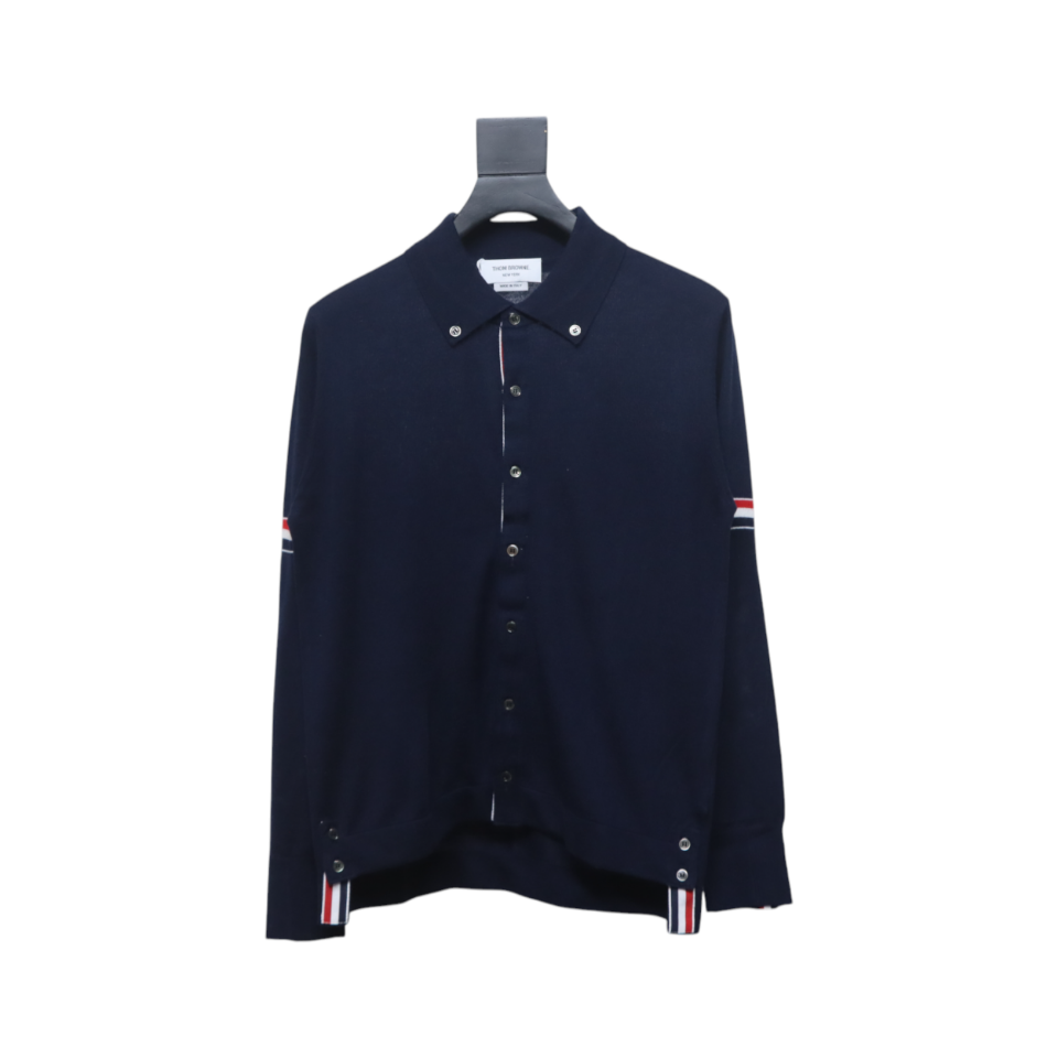 Thom Browne 24FW Armband Australian Wool Lapel Sweater Cardigan Blue