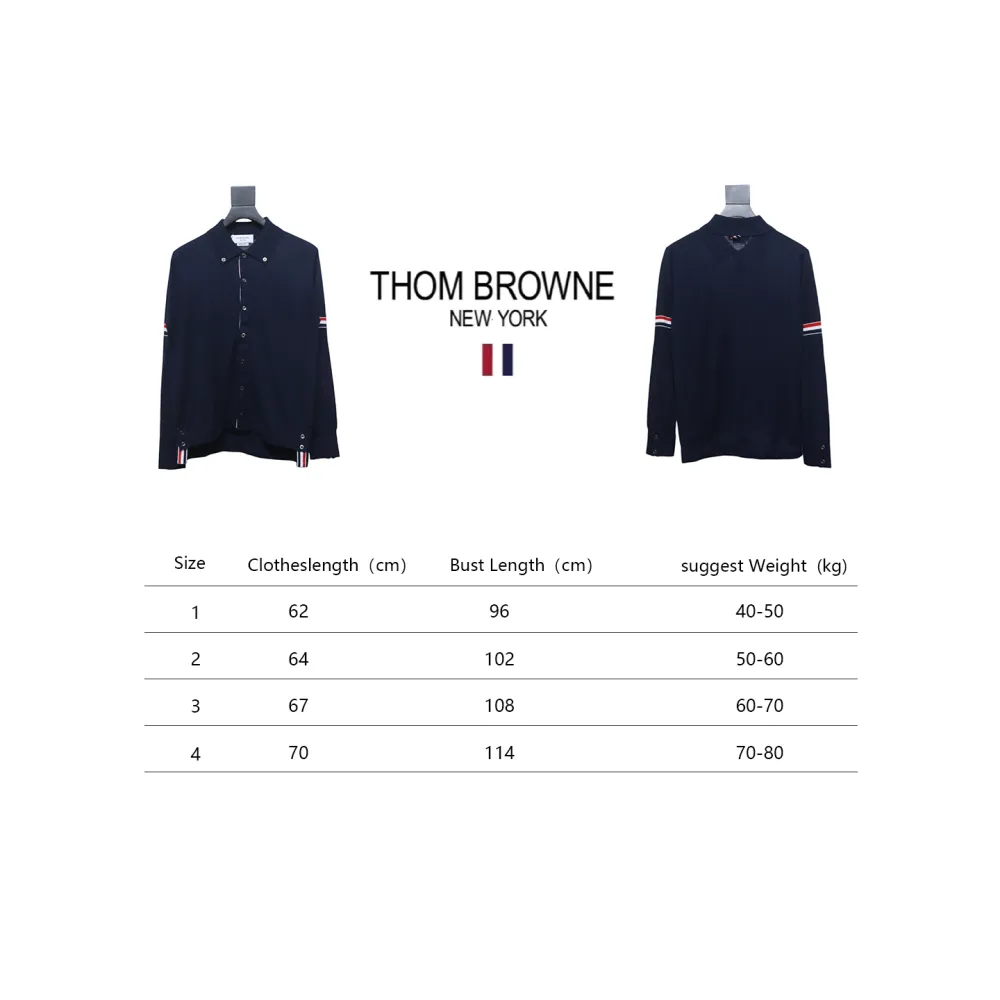 Thom Browne 24FW Armband Australian Wool Lapel Sweater Cardigan Blue