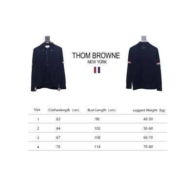 Thom Browne 24FW Armband Australian Wool Lapel Sweater Cardigan Blue 02