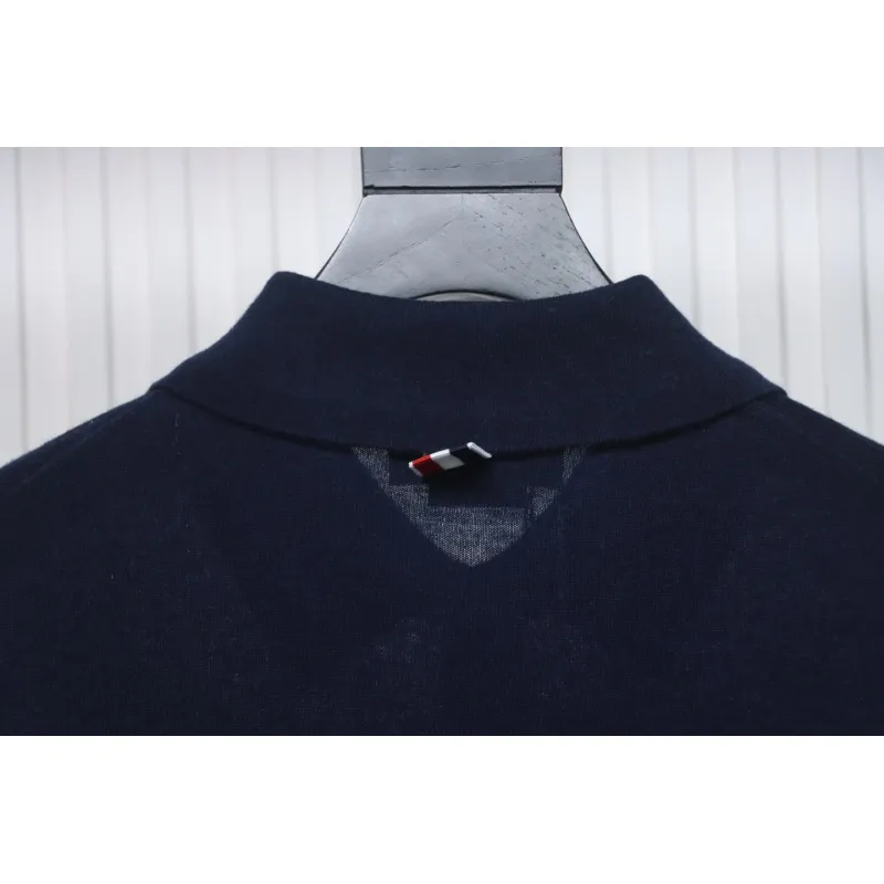 Thom Browne 24FW Armband Australian Wool Lapel Sweater Cardigan Blue