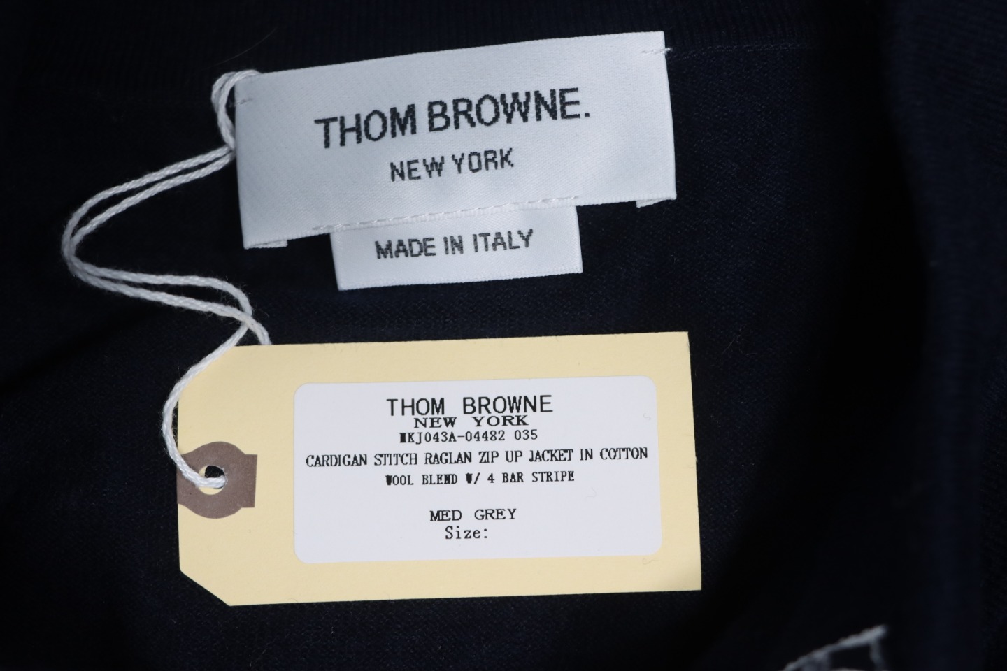 Thom Browne 24FW Armband Australian Wool Lapel Sweater Cardigan Blue