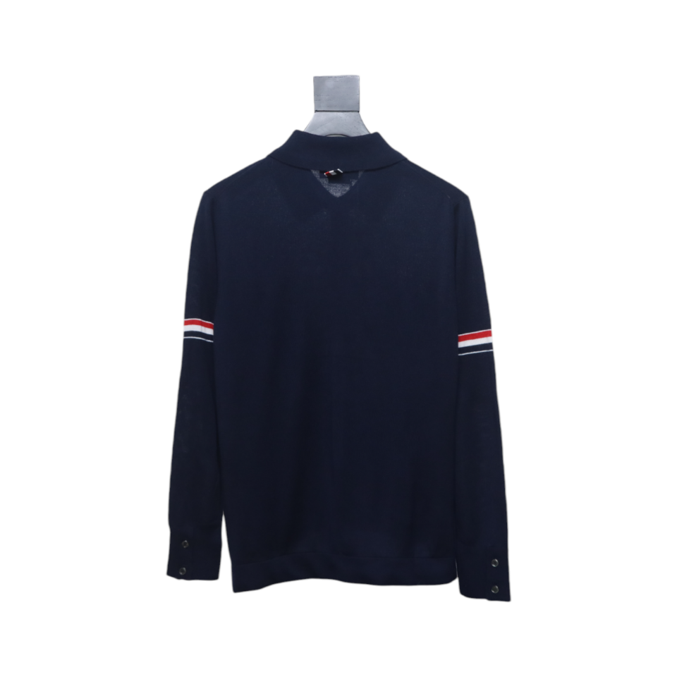 Thom Browne 24FW Armband Australian Wool Lapel Sweater Cardigan Blue