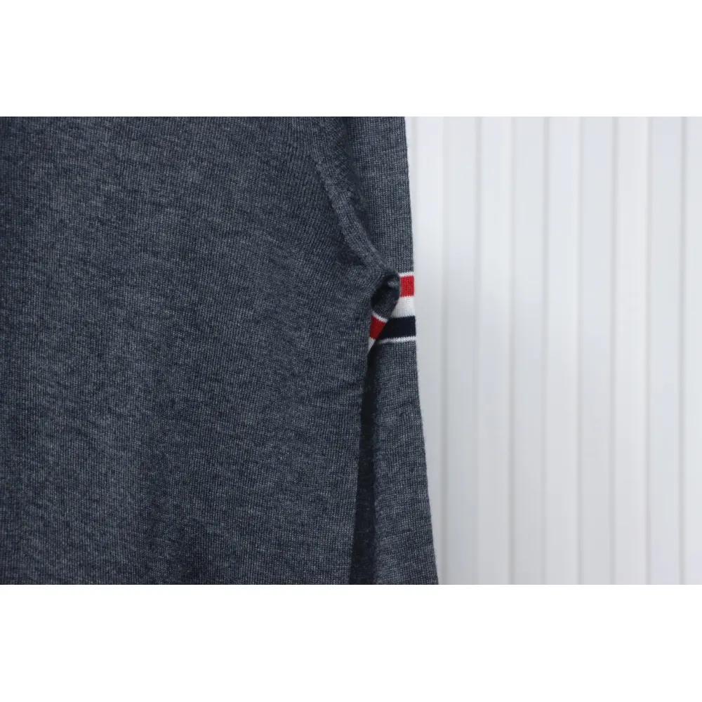 Thom Browne 24FW Armband Australian Wool Lapel Sweater Cardigan Dark Grey