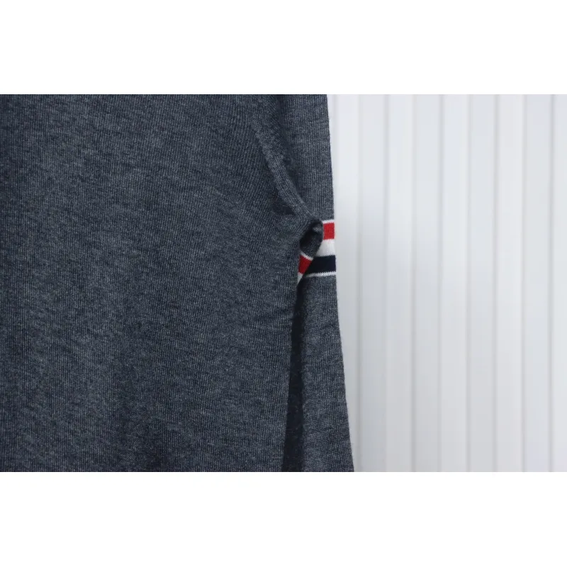 Thom Browne 24FW Armband Australian Wool Lapel Sweater Cardigan Dark Grey