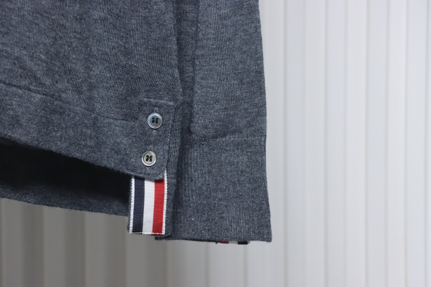 Thom Browne 24FW Armband Australian Wool Lapel Sweater Cardigan Dark Grey