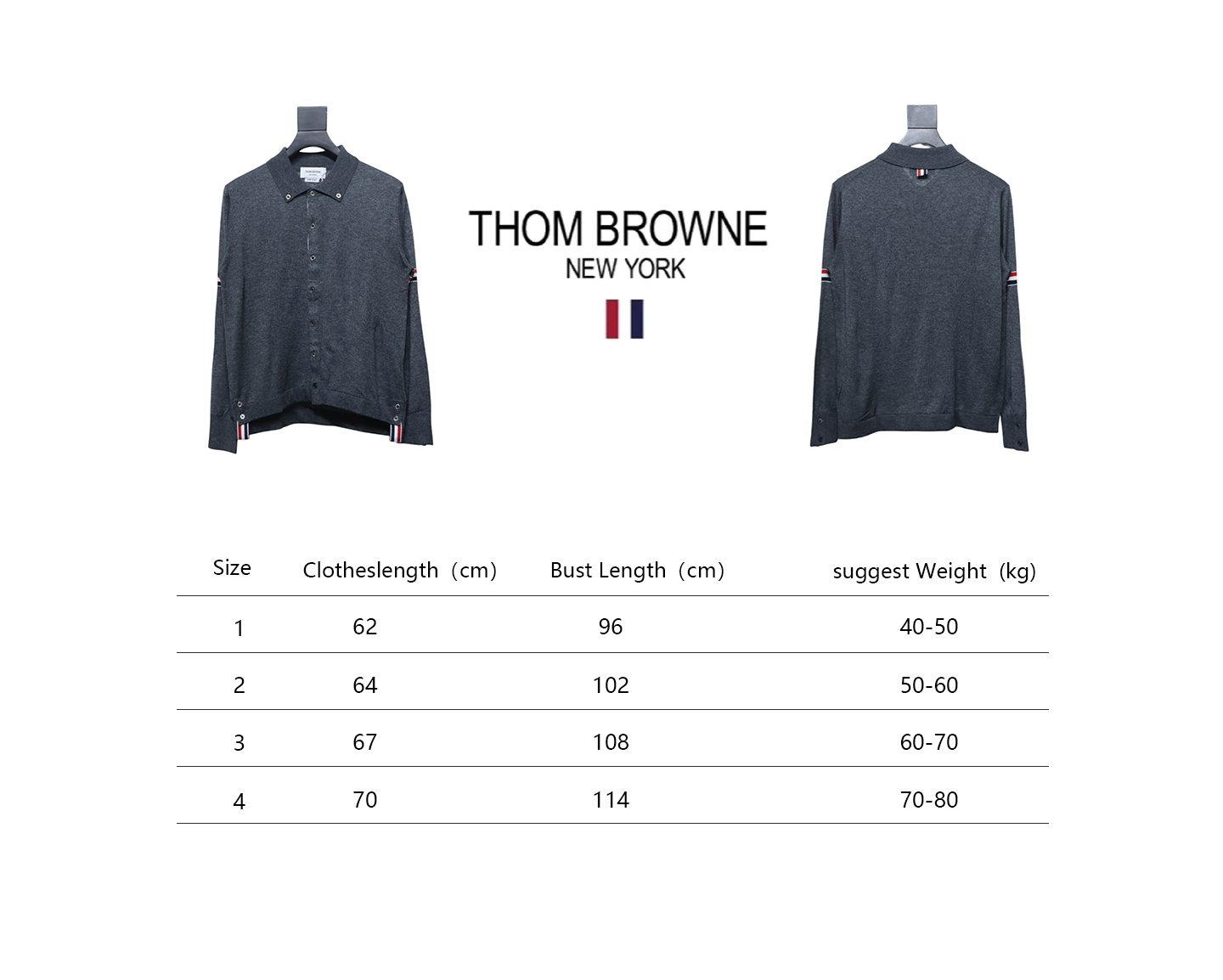 Thom Browne 24FW Armband Australian Wool Lapel Sweater Cardigan Dark Grey