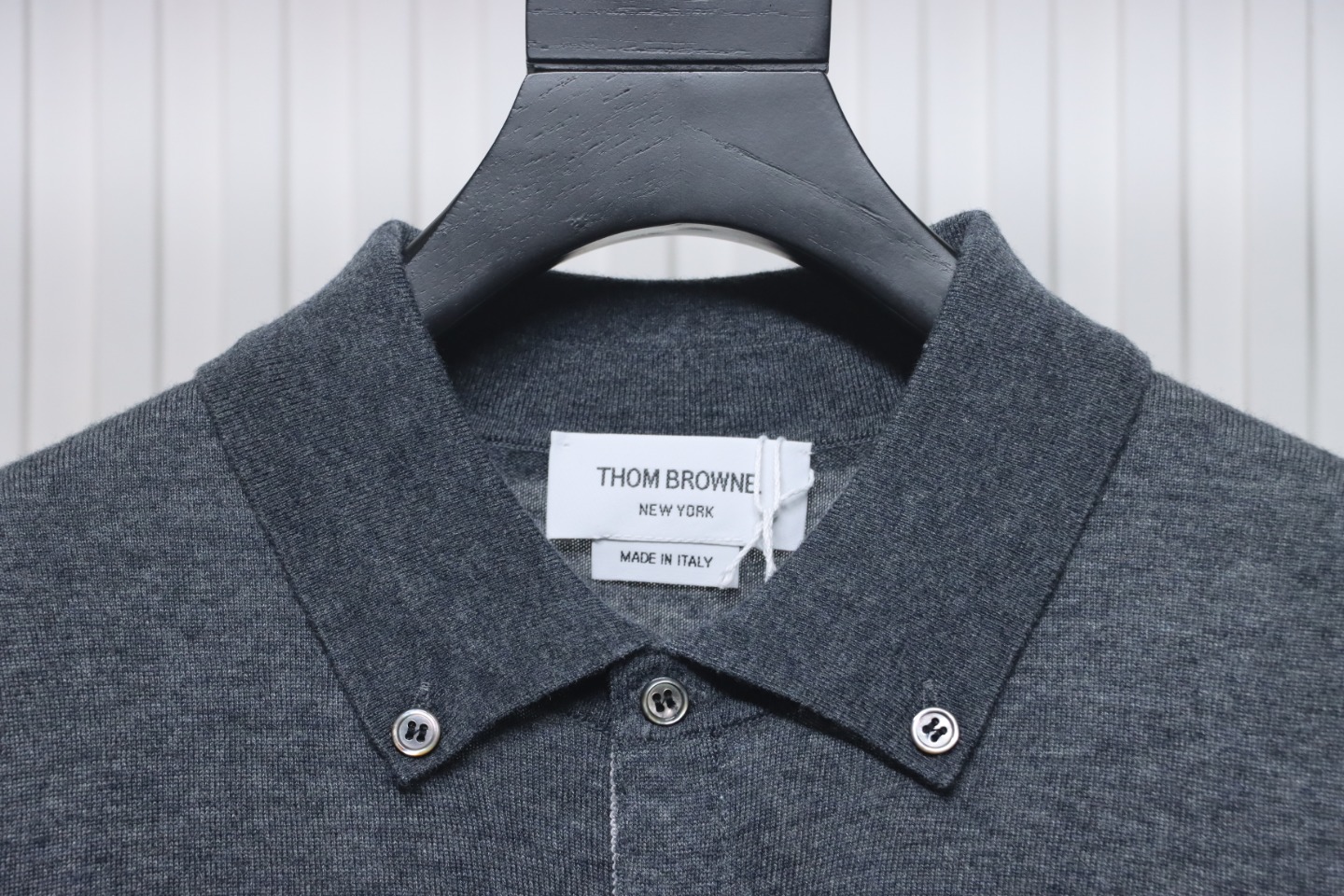 Thom Browne 24FW Armband Australian Wool Lapel Sweater Cardigan Dark Grey