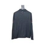 Thom Browne 24FW Armband Australian Wool Lapel Sweater Cardigan Dark Grey