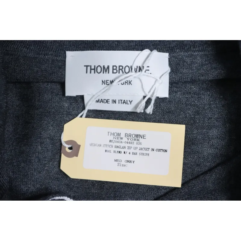 Thom Browne 24FW Armband Australian Wool Lapel Sweater Cardigan Dark Grey