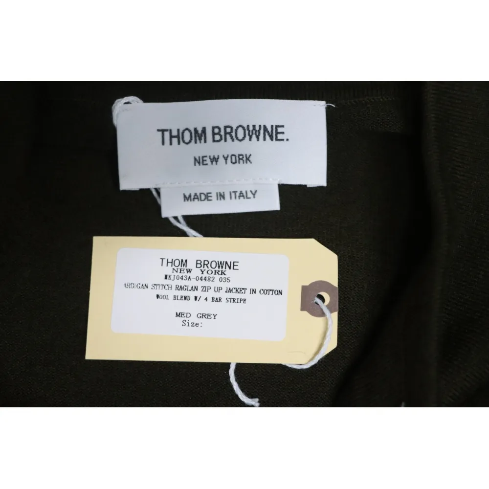 Thom Browne 24FW Armband Australian Wool Lapel Sweater Cardigan Green
