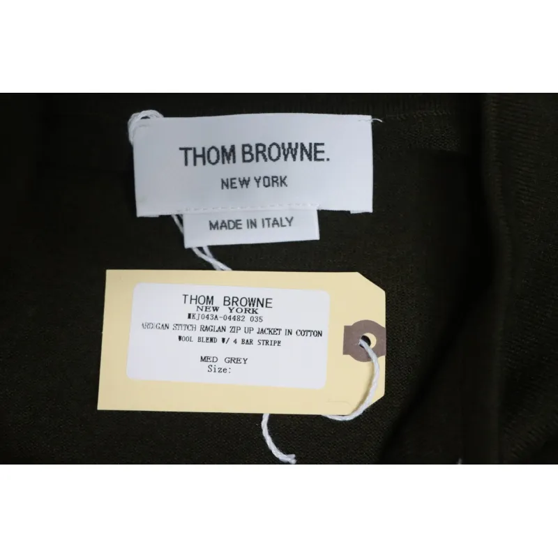 Thom Browne 24FW Armband Australian Wool Lapel Sweater Cardigan Green