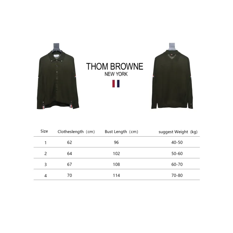 Thom Browne 24FW Armband Australian Wool Lapel Sweater Cardigan Green