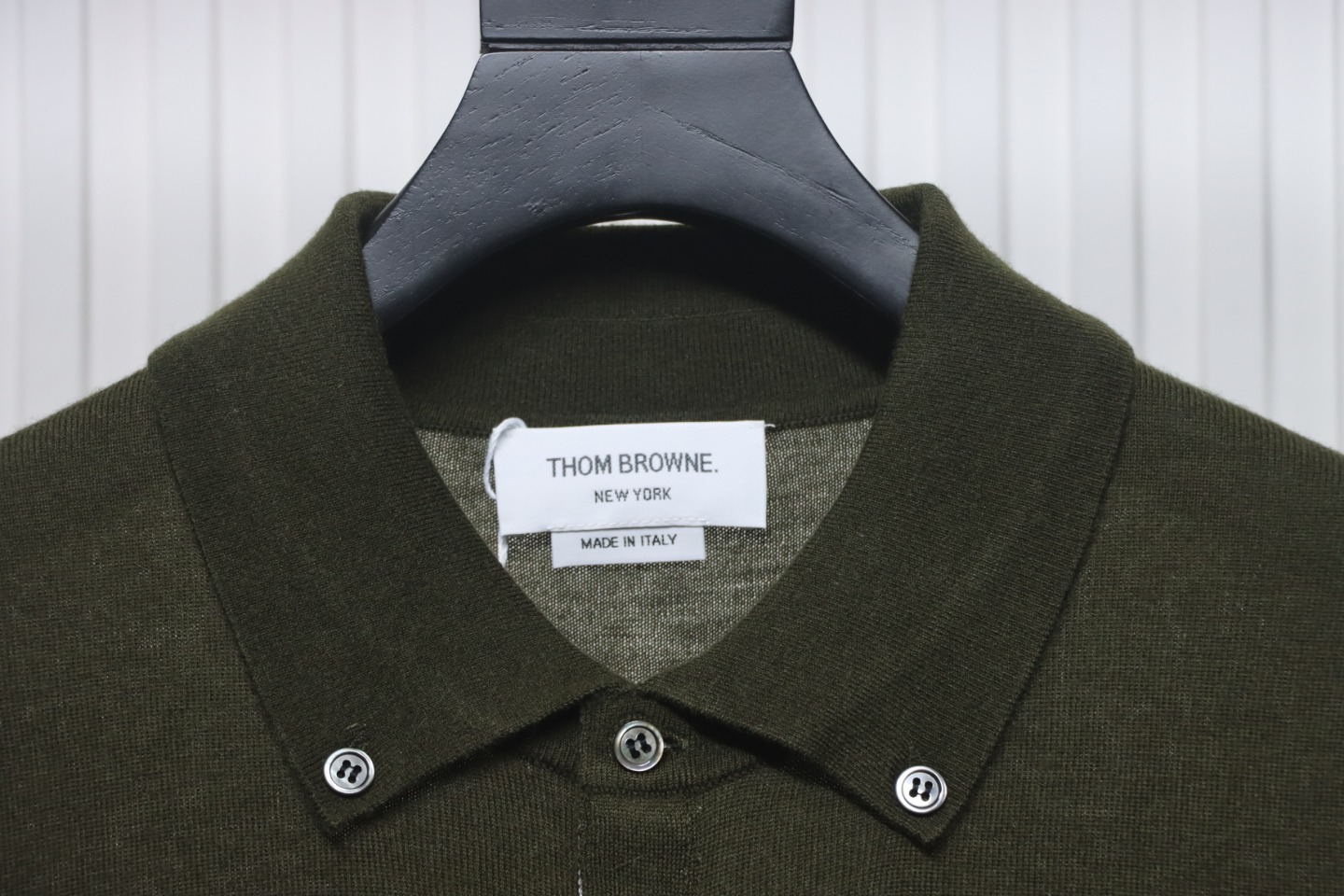 Thom Browne 24FW Armband Australian Wool Lapel Sweater Cardigan Green