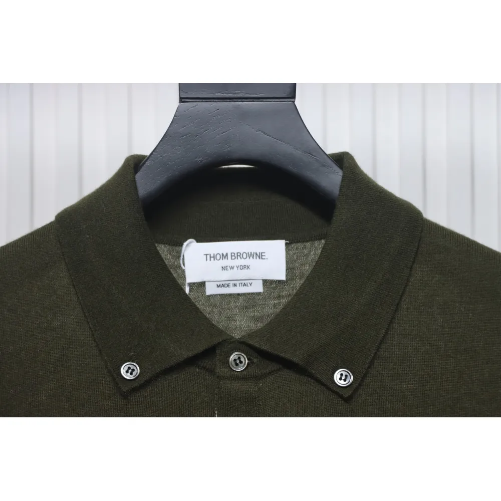 Thom Browne 24FW Armband Australian Wool Lapel Sweater Cardigan Green