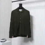Thom Browne 24FW Armband Australian Wool Lapel Sweater Cardigan Green