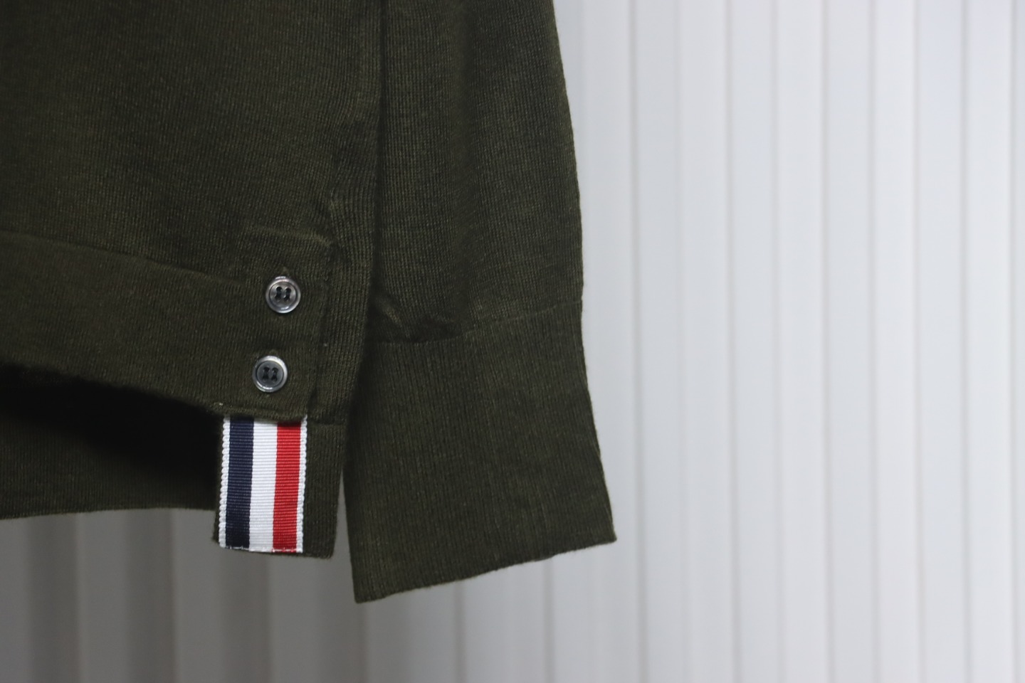 Thom Browne 24FW Armband Australian Wool Lapel Sweater Cardigan Green