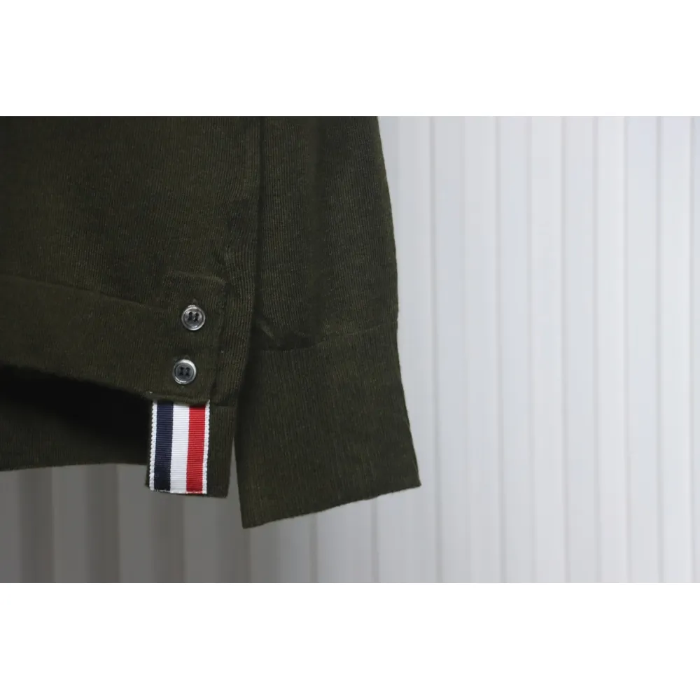 Thom Browne 24FW Armband Australian Wool Lapel Sweater Cardigan Green