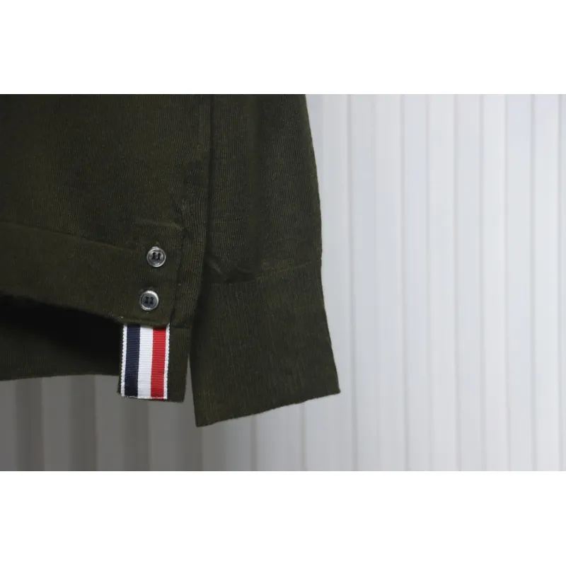 Thom Browne 24FW Armband Australian Wool Lapel Sweater Cardigan Green