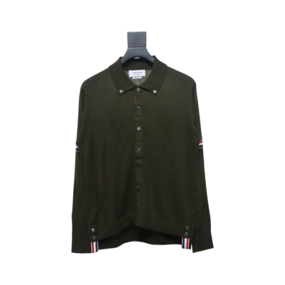 Thom Browne 24FW Armband Australian Wool Lapel Sweater Cardigan Green 01