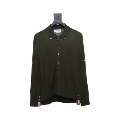Thom Browne 24FW Armband Australian Wool Lapel Sweater Cardigan Green 01