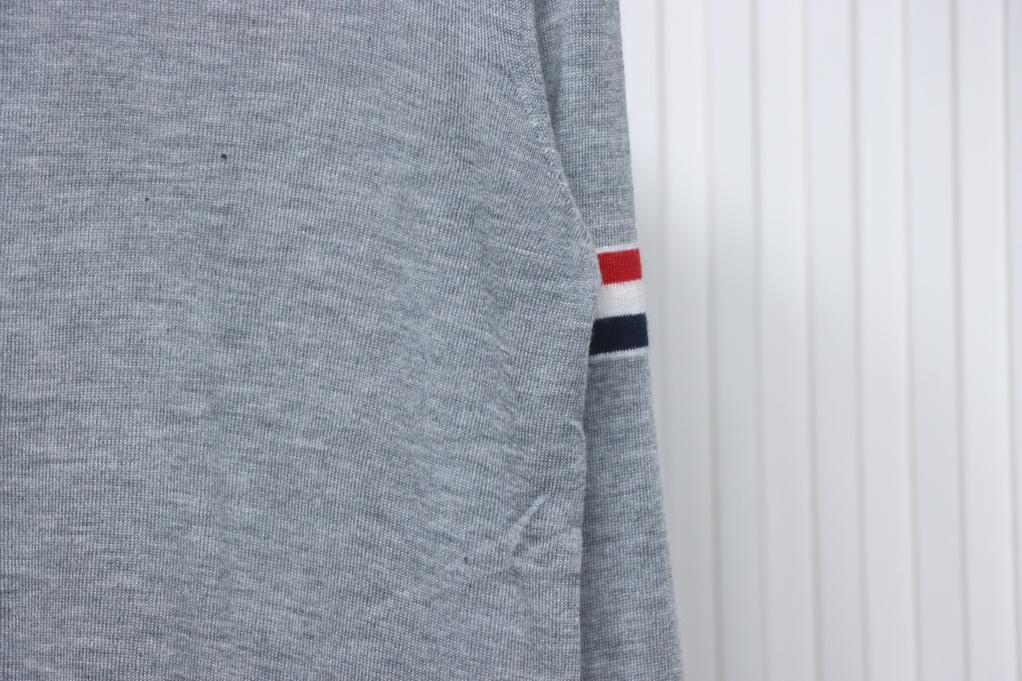 Thom Browne 24FW Armband Australian Wool Lapel Sweater Cardigan Light Grey