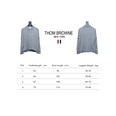 Thom Browne 24FW Armband Australian Wool Lapel Sweater Cardigan Light Grey 02