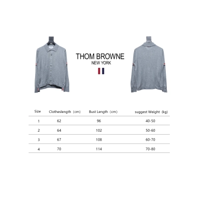 Thom Browne 24FW Armband Australian Wool Lapel Sweater Cardigan Light Grey 02