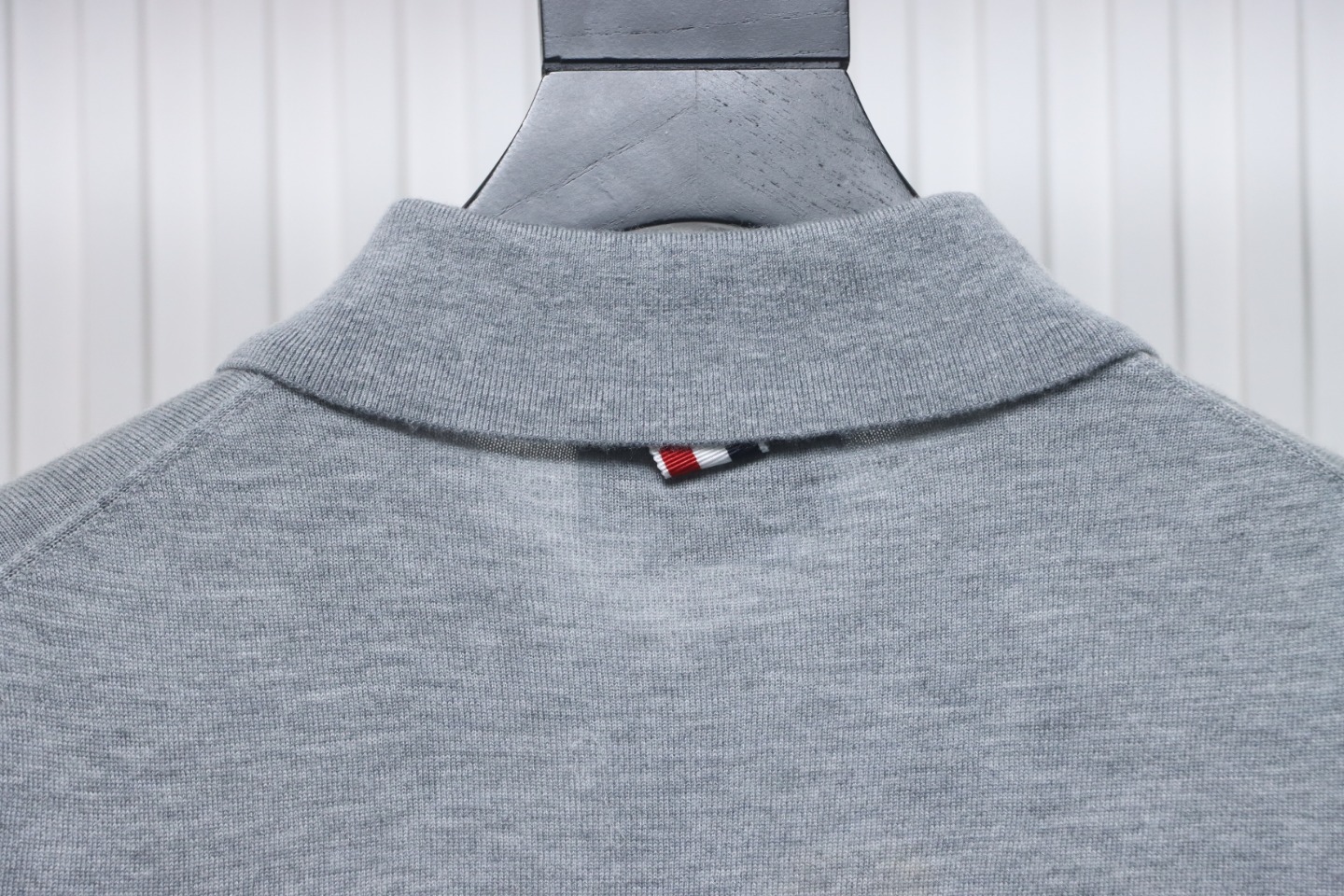 Thom Browne 24FW Armband Australian Wool Lapel Sweater Cardigan Light Grey