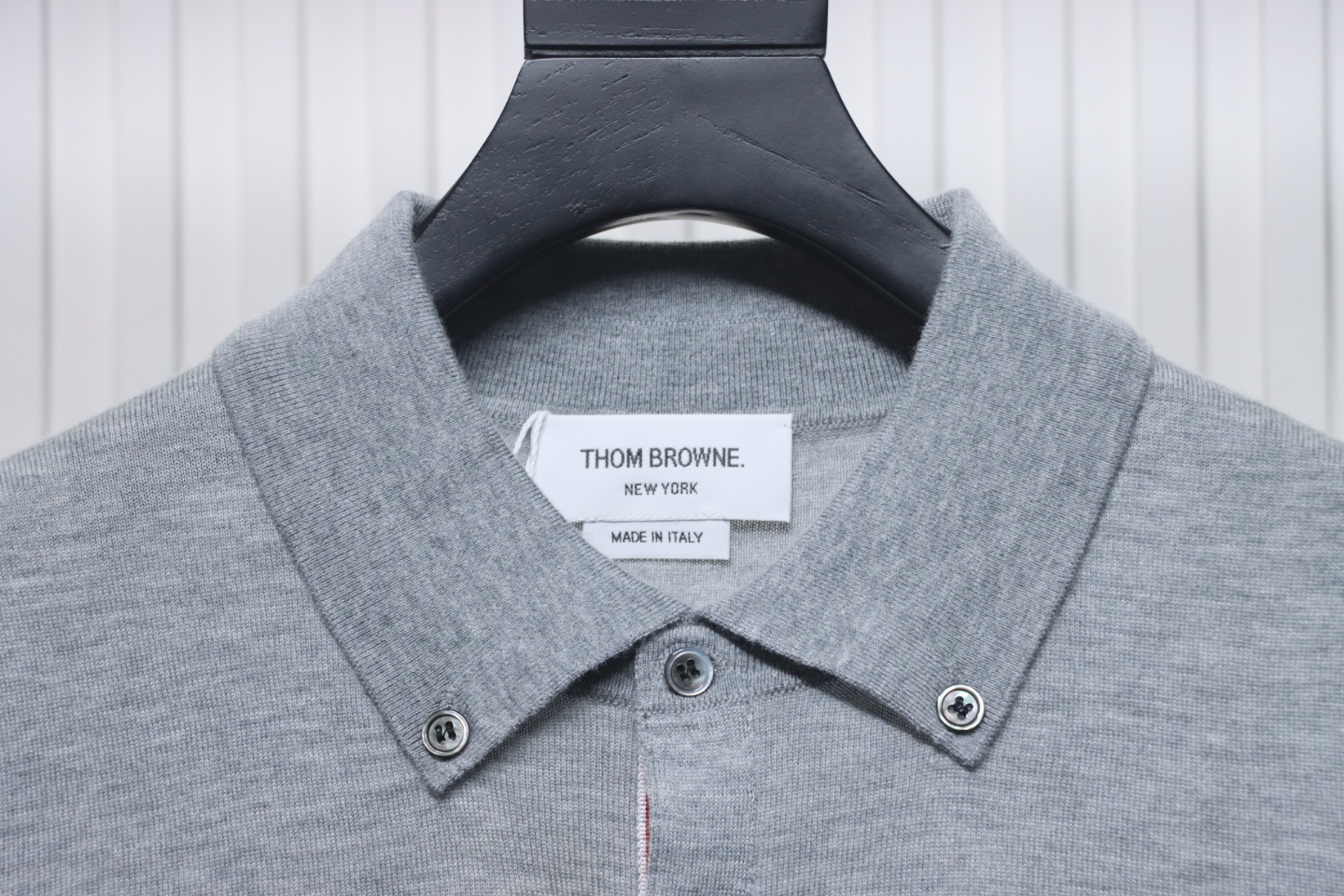 Thom Browne 24FW Armband Australian Wool Lapel Sweater Cardigan Light Grey