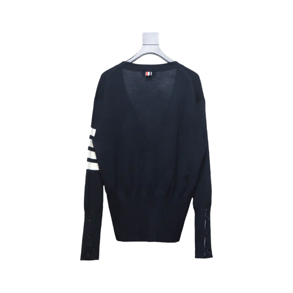 Thom Browne Fine Wool Cardigan Blue