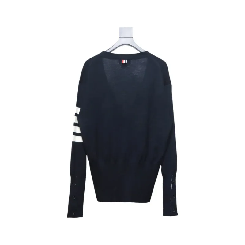 Thom Browne Fine Wool Cardigan Blue