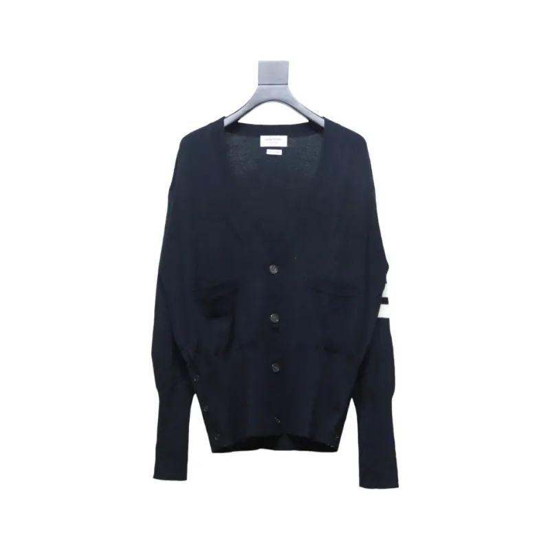 Thom Browne Fine Wool Cardigan Blue